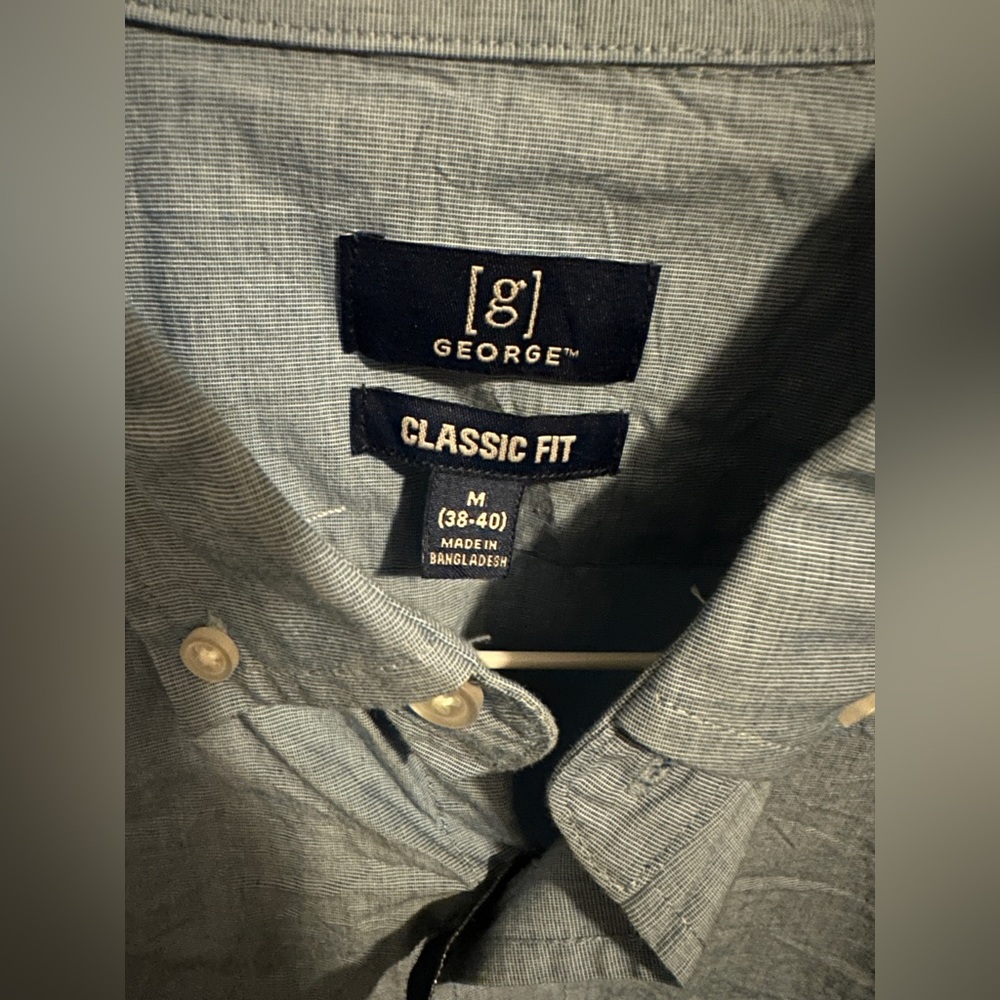 Men’s Blue Long Sleeve Button Up